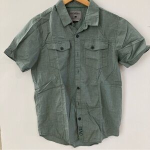 O'Neill Green Casual Button Down Short Sleeve Shirt